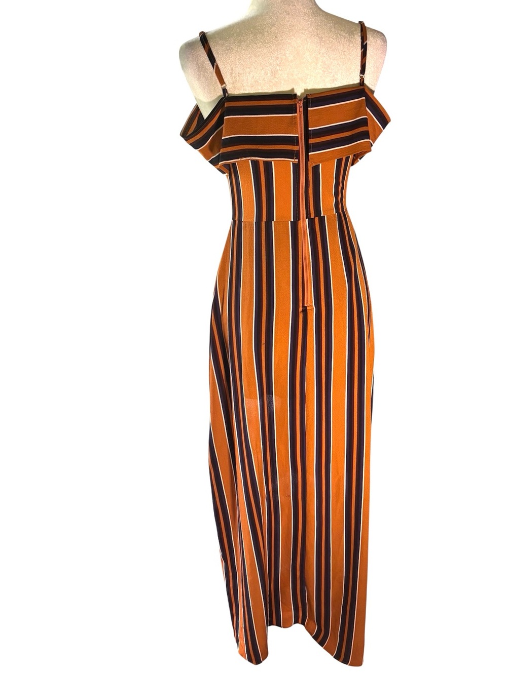 Windsor Women’s Mustard Striped Romper with Maxi Skirt | Boho Vacation Romper - Picture 7 of 16